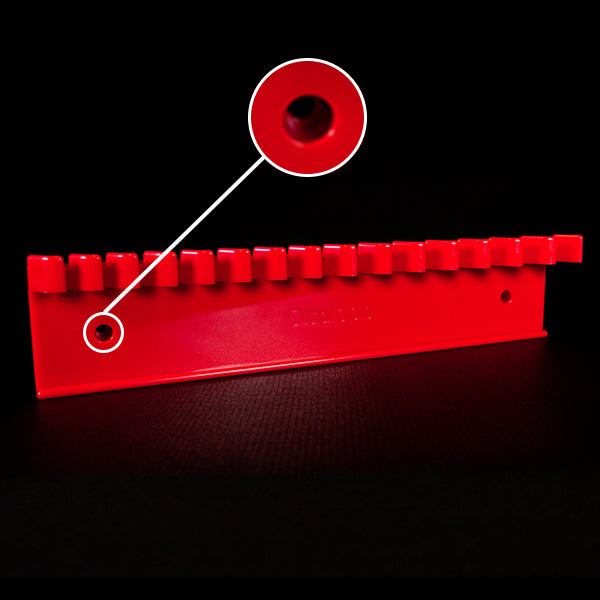 Screw holes within the Olsa Tools wrench organizers