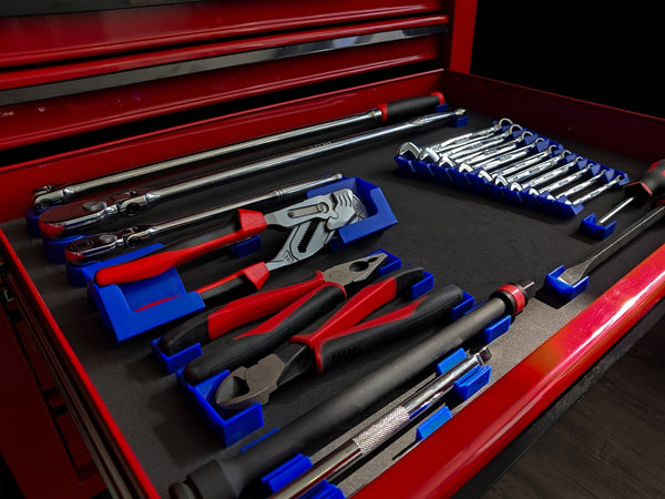 Olsa Tools DrawerPro toolbox tool organizer system in a drawer.