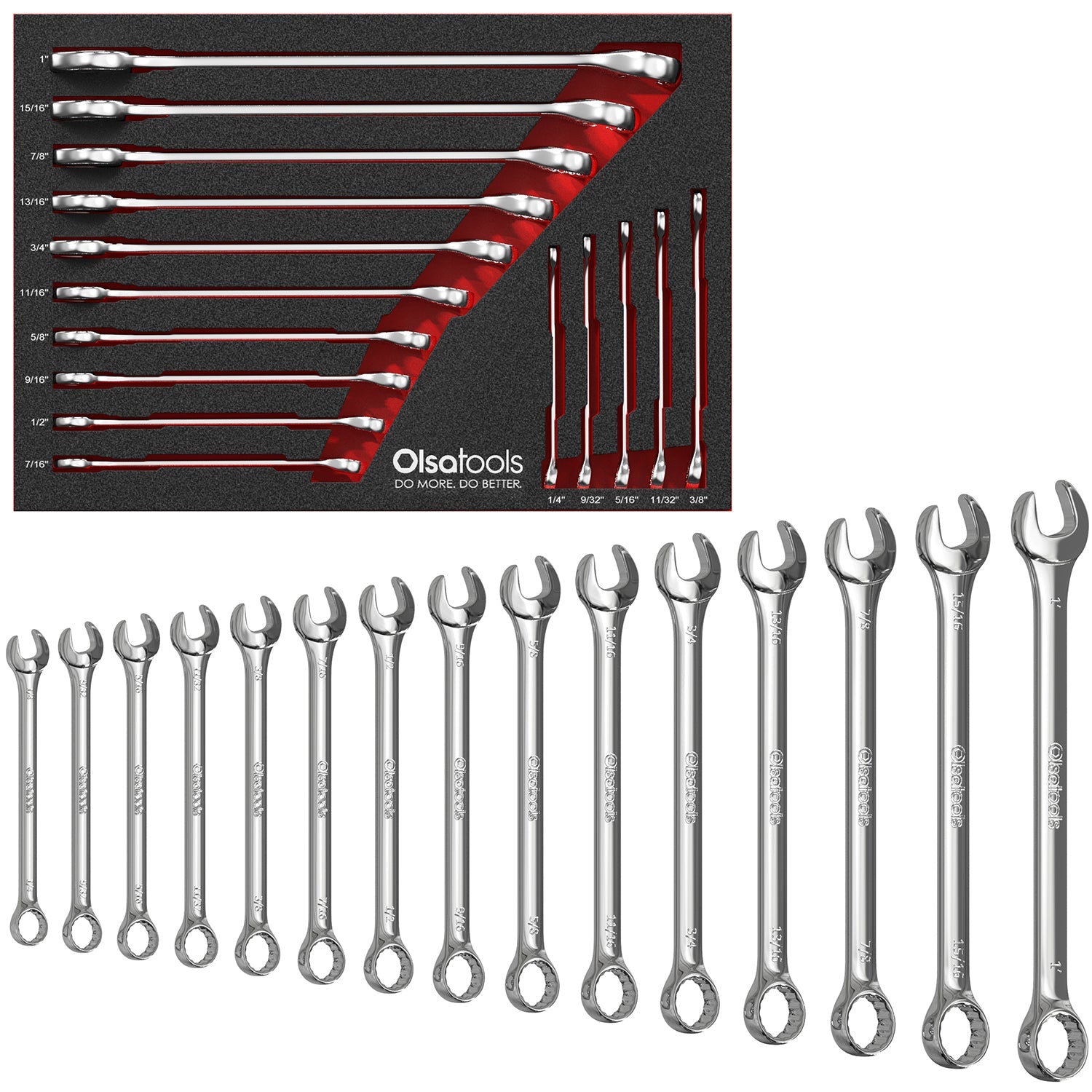 15PC) SAE Flex Head Ratcheting Combination Wrench