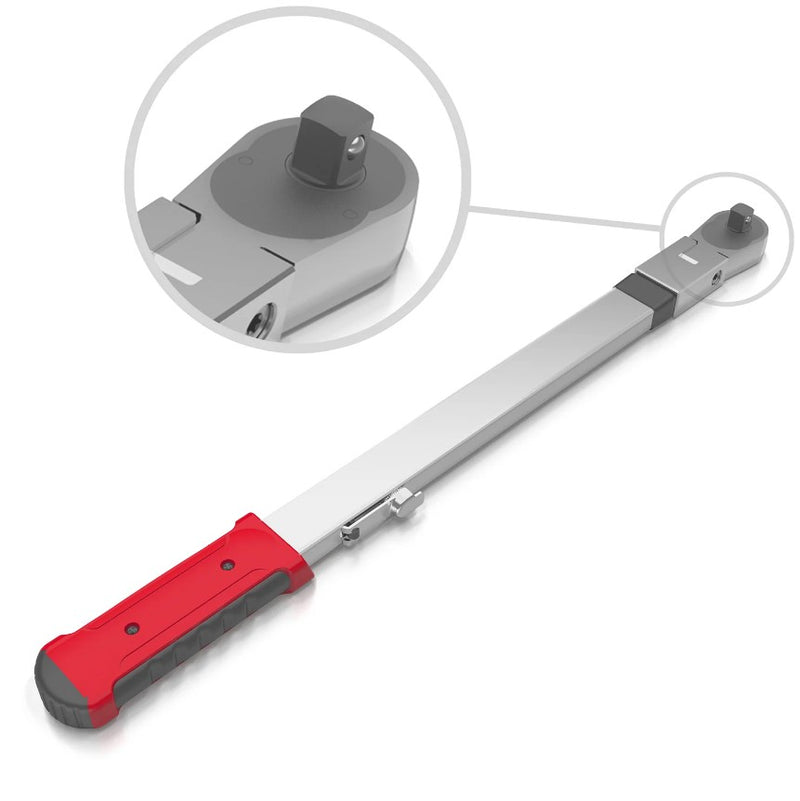 Split Beam Torque Wrench With Flex Head