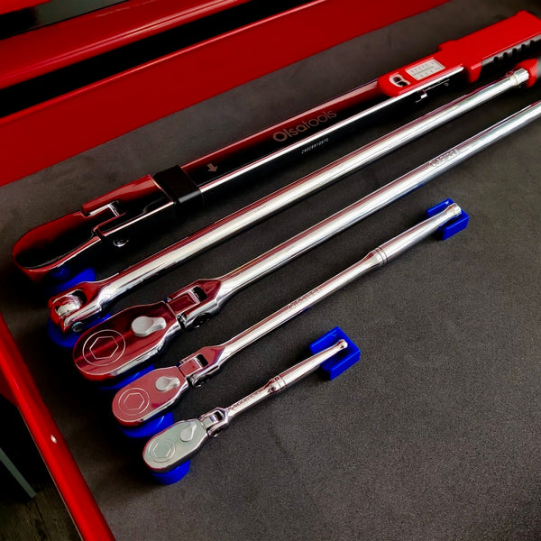 DrawerPro tool organizers, wrench organizers, socket extension organizers, screwdriver organizers, and torque wrench organizers
