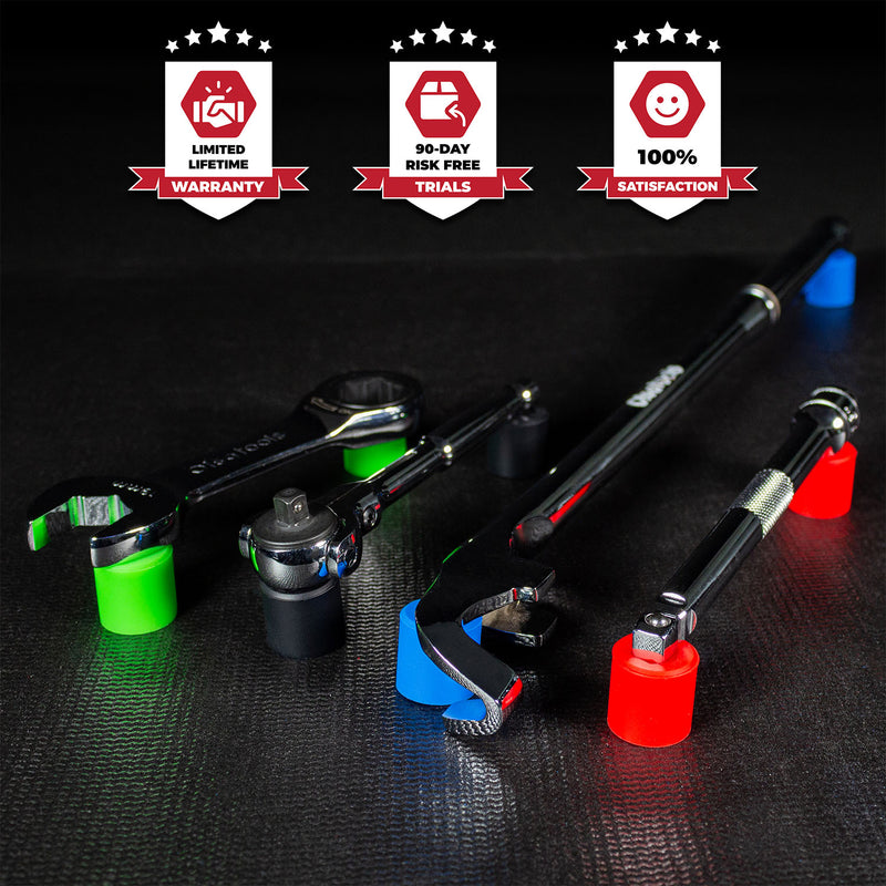 Magnetic button tool organizers
